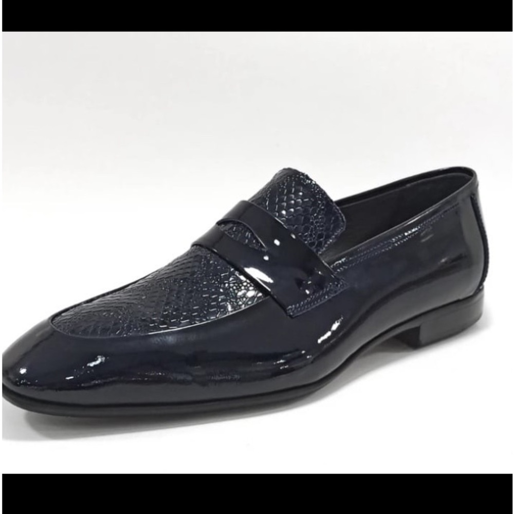 Cobblers Men’s Leather Snakeskin Print Loafer Dress Shoe size 42(9)